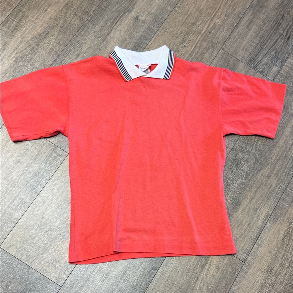 Vintage Cotton Men's Coral Collared Polo Tee Shirt